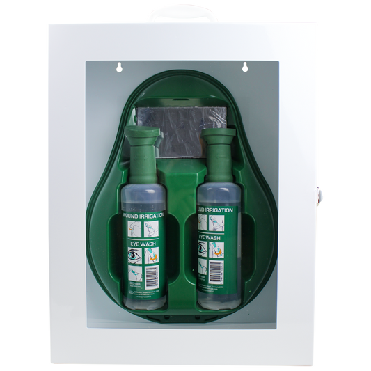 AEROWASH Drop Eyewash Station in Metal Cabinet with Perspex Front